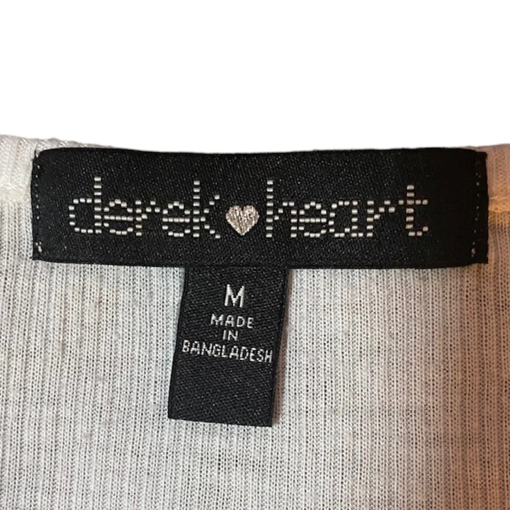 ‼️Derek Heart - White Ribbed Crop Top - Size Medium - Picture 4 of 4